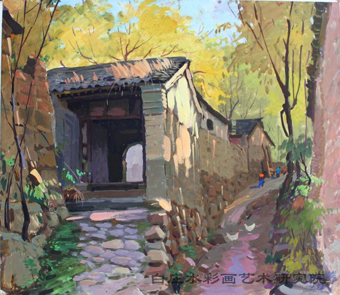 风景2 水粉 画家村高清图片