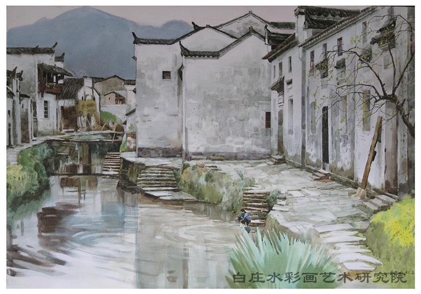 婺源小景(水彩)图片